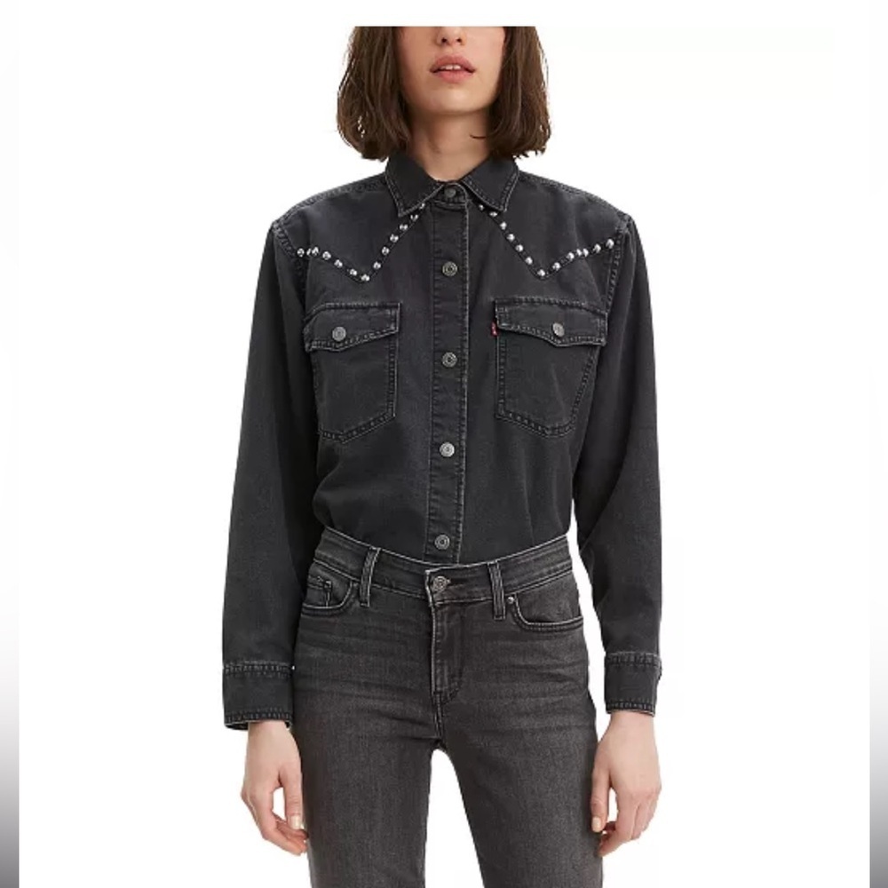 Levi's Long Sleeve Classic Daniela Western Studded Denim Shirt/ Jacket